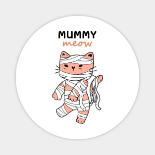 Cute Mummy cat Halloween, gift for cat lover on Halloween day Magnet